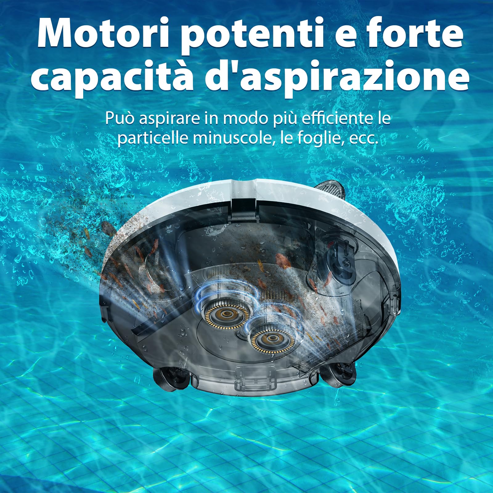 Redkey Upgrade S100 Robot Piscina, 200 Minuti di Pulizia, Supera 18° di Pendenza, Batteria a Doppia azionamento, Parcheggio Automatico, Robot Piscine Fuori Terra per Piscina da 120 m²