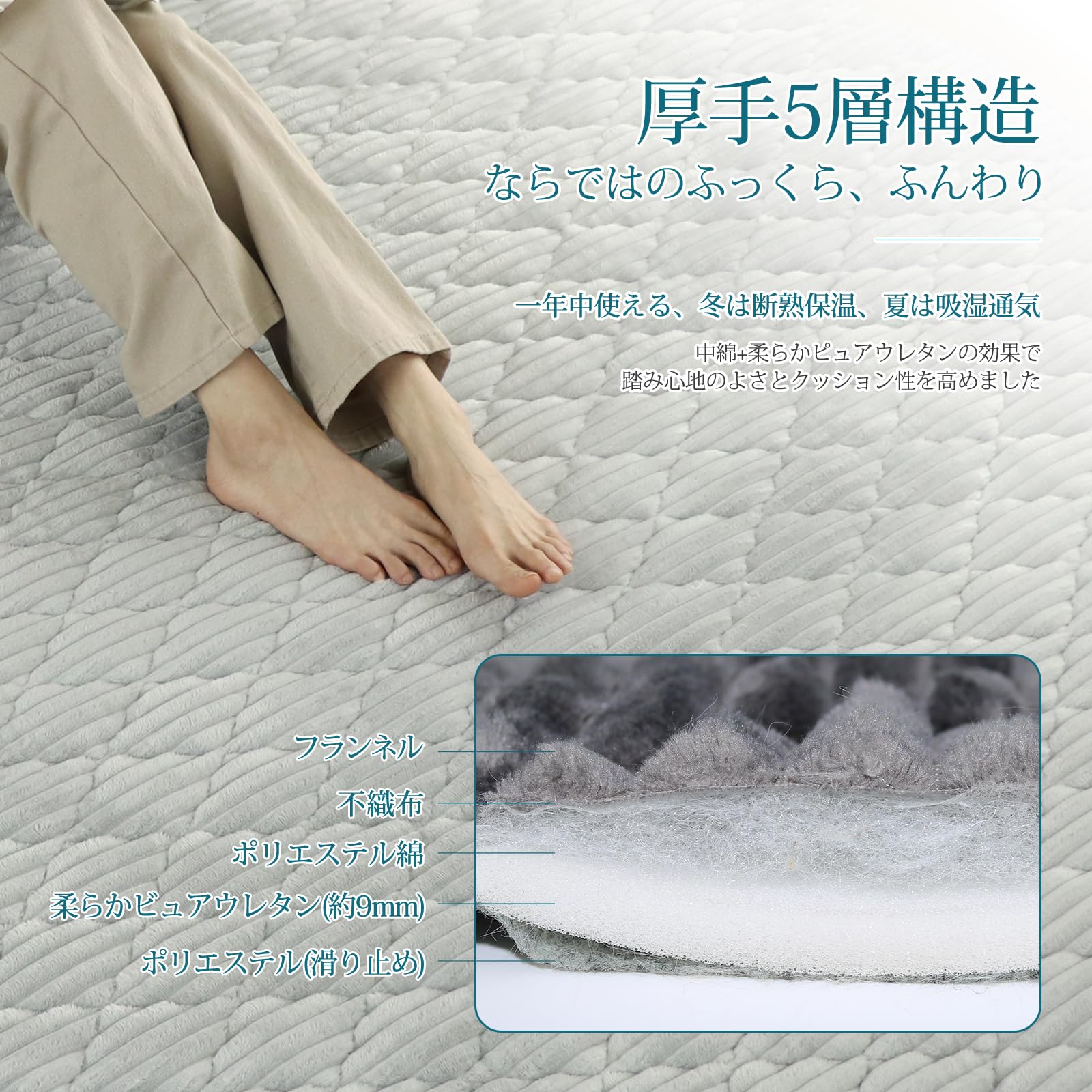 DCT:koiows 18mm 極厚柔らかラグ｜絨毯質感 滑り止めカーペット Amazon | DCT:koiows 18mm 極厚柔らかラグ｜絨毯質感 滑り止め