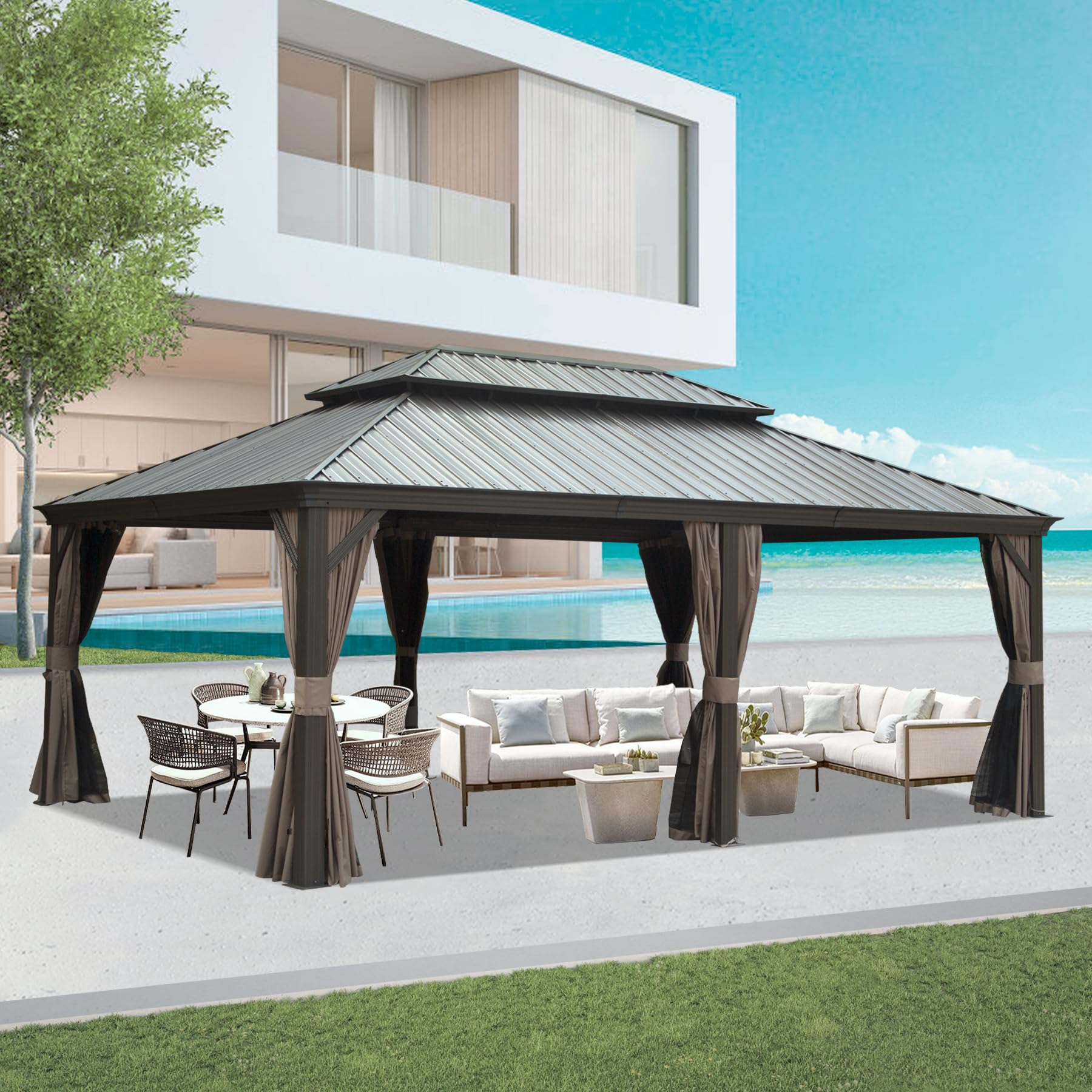 Outdoor Living 14x20FT Hardtop Gazebo, Permanent