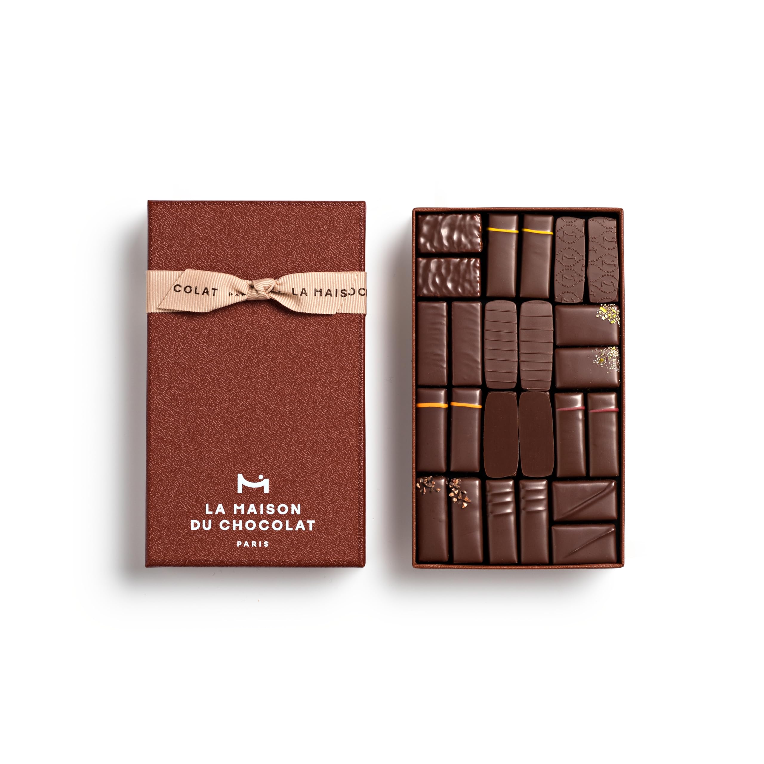 La Maison Du Chocolat Premium Dark Chocolate Coffret Maison Gift Box - 24pcs Gourmet French Chocolate