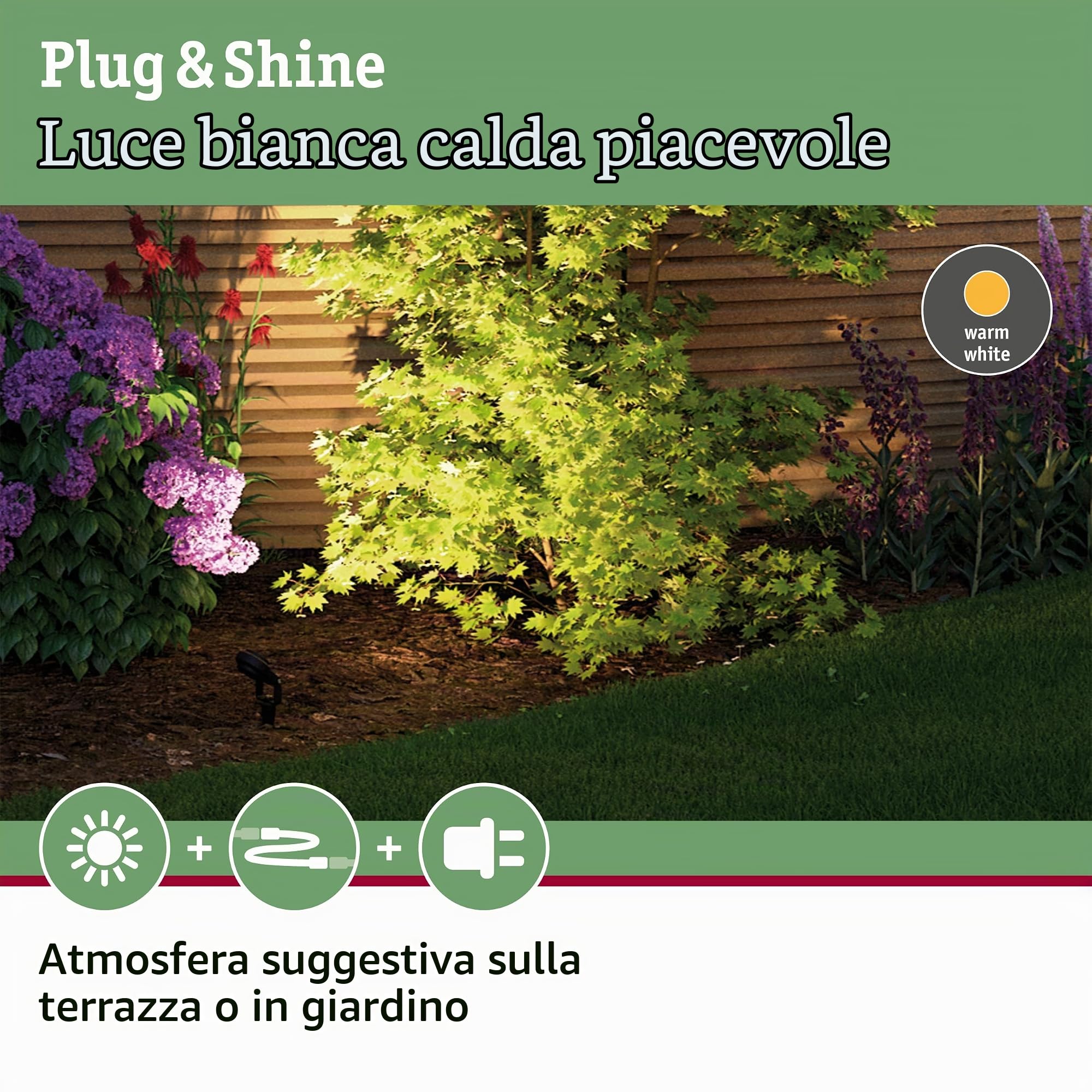 Paulmann 93689 Plug & Shine lampada per esterni LED Sting incl. 3 picchetti da giardino da 6 Watt dimmerabile antracite apparecchio da giardino alluminio ambiente esterno 3000 K