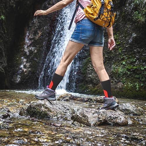 Vista 5 de 2 pares de calcetines impermeables unisex transpirables calcetines impermeables al aire libre esquí senderismo vadeo pesca calcetines para hombres