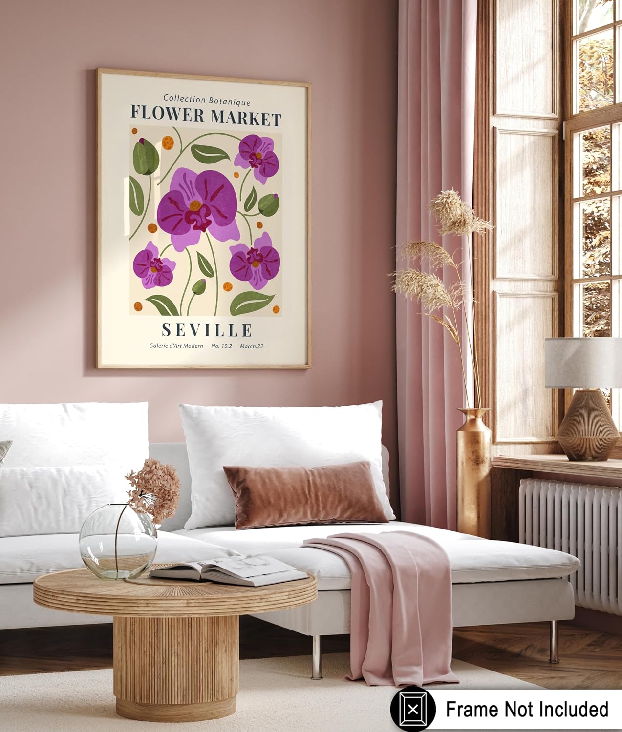 Poster Master Vintage Seville Print - Flower Market Poster - Botanical Art - Floral Gift for Men, Women & Florist - Chic Decor for Bedroom, Living Room or Office - 8x10 UNFRAMED Wall Art