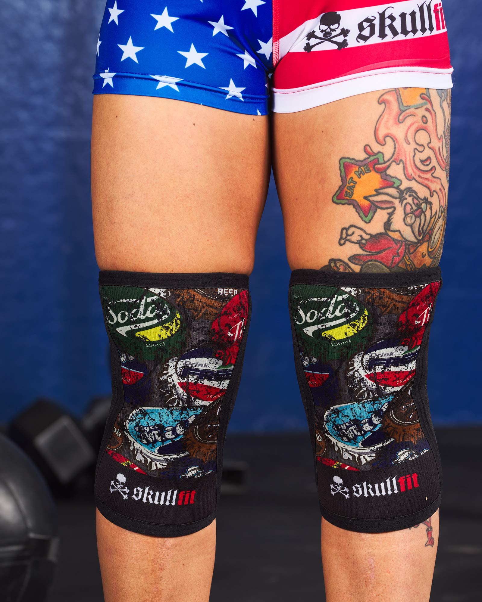 Skullfit Coppia di Ginocchiere in Neoprene 5 mm Anatomiche per Allenamento, Palestra e Crossfit, Unisex