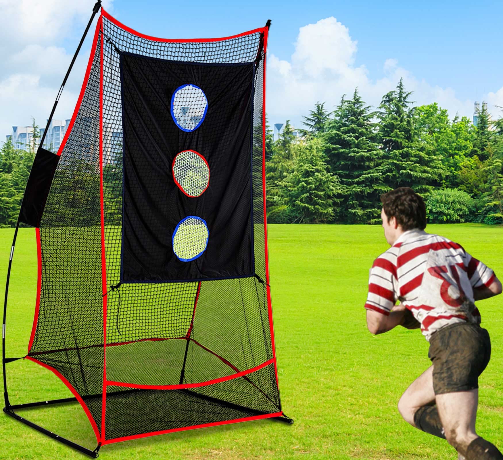 Questa Rete per la precisione di tiro nel Calcio, per lanciare e ricevere i Quarterback, reti per la Pratica del Calcio, per Bambini e Adulti, Portatile, per l'allenamento di Calcio all'aper