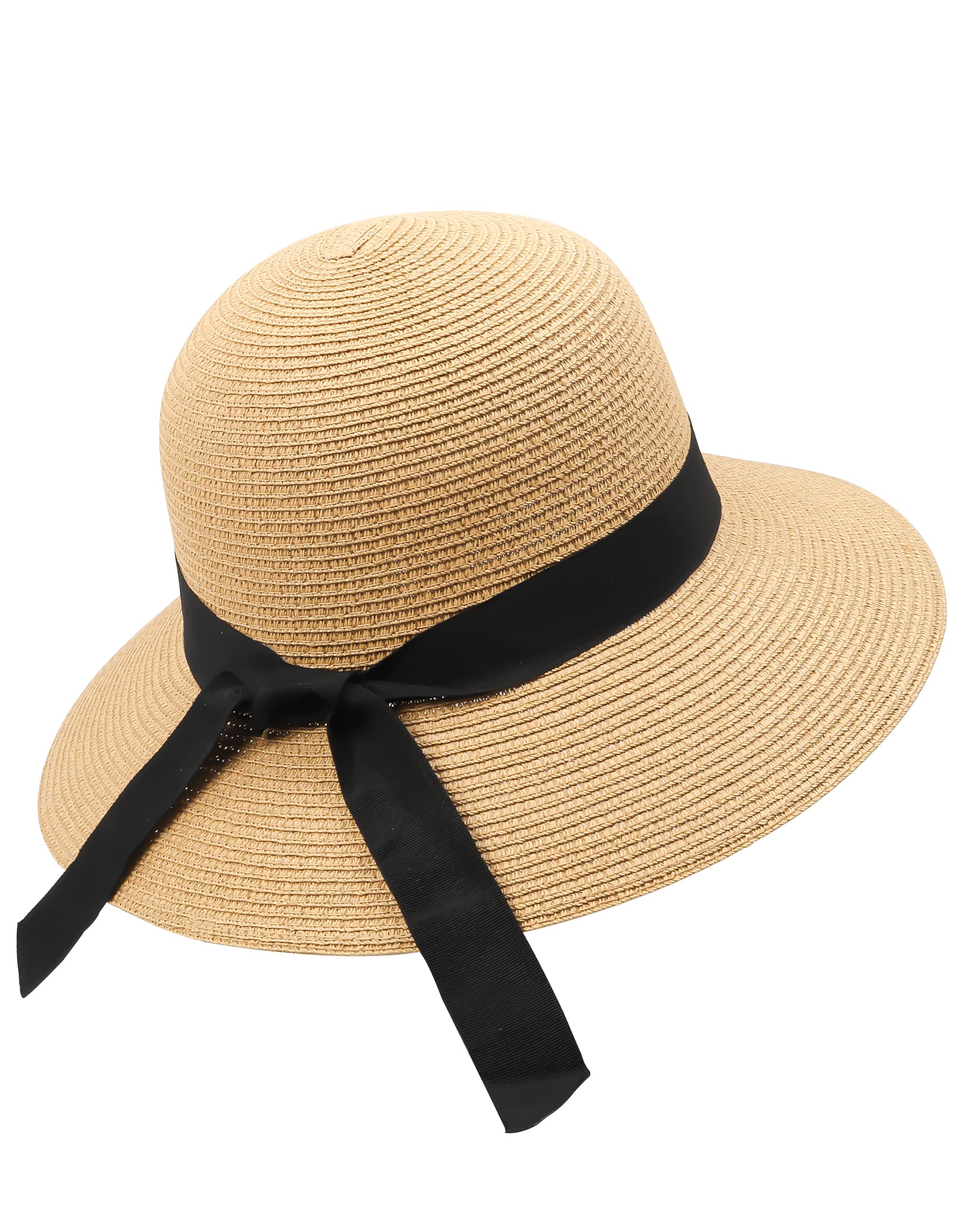 ZyliooXL/XXL Women Sun Hats for Large Heads,UV Protection Straw Beach Holiday Hat for Summer