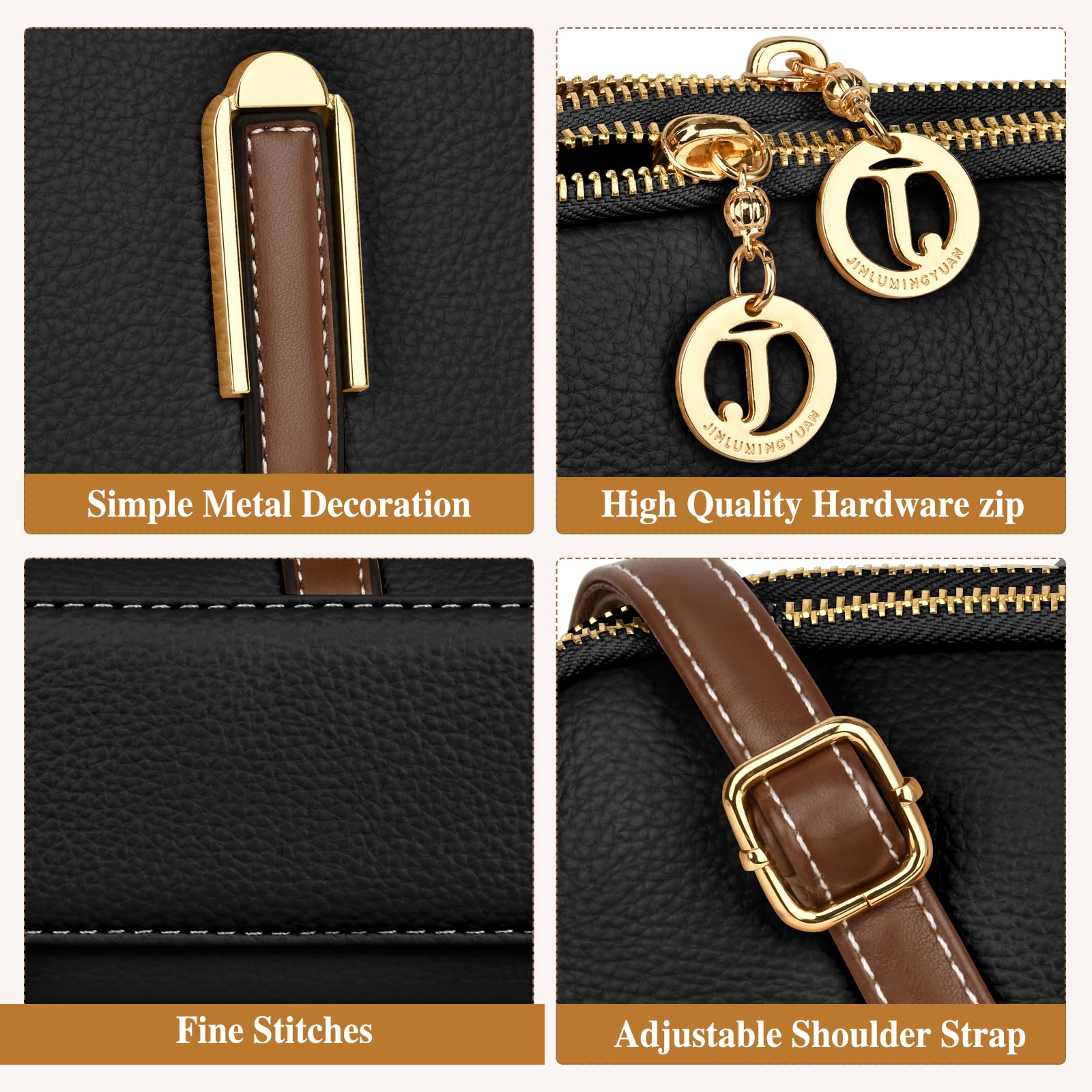 TEUEN Petit Sac a Bandoulière Femme, Simili Cuir Souple en PU Saccoche Bandouilliere avec Poches Multiples 2 in 1 Sacs à Main Portés Épaule et Pochette Bandoulière pour Telephone Portable