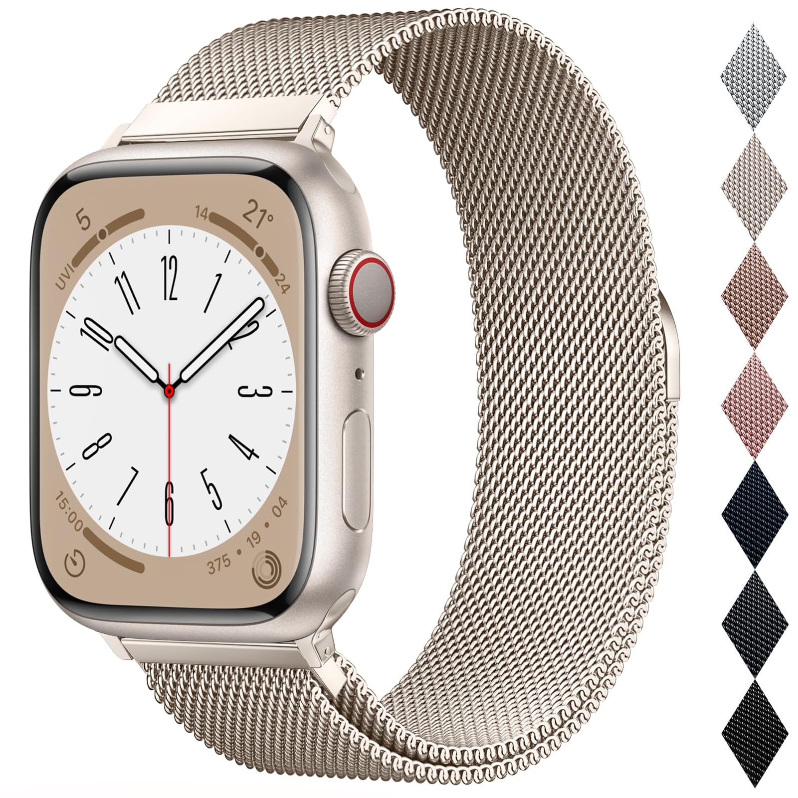OULUOQI Cinturino di ricambio compatibile con cinturino Apple Watch 41mm 40mm 38mm 46mm 45mm 44mm 42mm 49mm, bracciali milanesi in acciaio inossidabile per iWatch serie 10 9 8 SE 7 6 5 4 3 2 1 Ultra 2