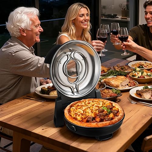 Miniatura 8 de VEVOR Horno para pizza, máquina eléctrica de pizza de 12 pulgadas, cocina eléctrica de pizzas de 1200 W con piedra de cordierita, control de