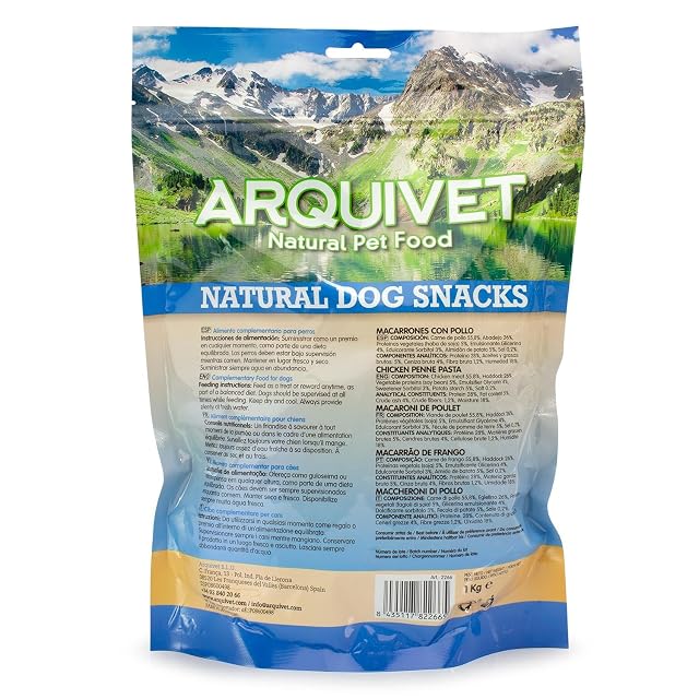 Foto 2 de 5 de Arquivet - Macarrones con Pollo (1 Kg) - Snacks Naturales para Perros