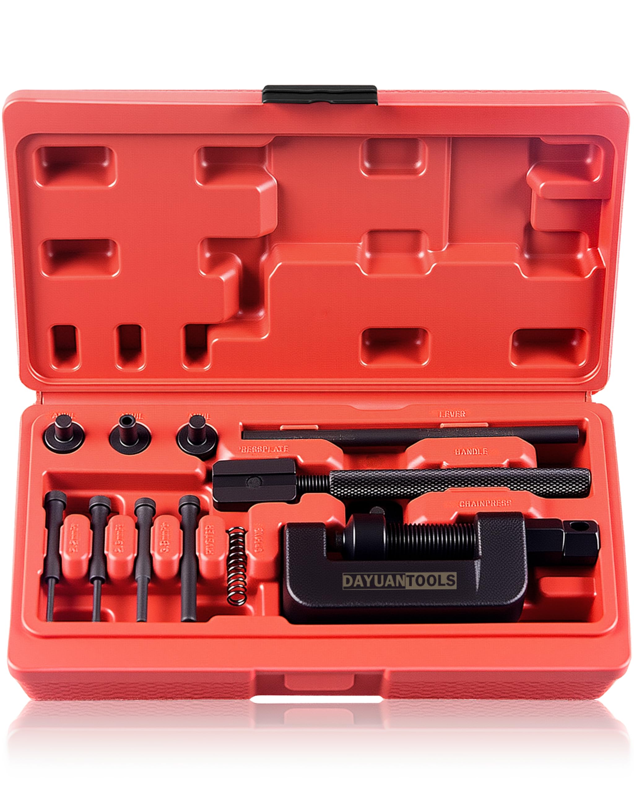 Photo 1 of *Dirty/Rust?* DAYUAN 13 pcs Motorcycle Chain Breaker Set, Chain Removal Tool Chain Cutter and Riveter Kit for Cam and 35 to 630 Chains