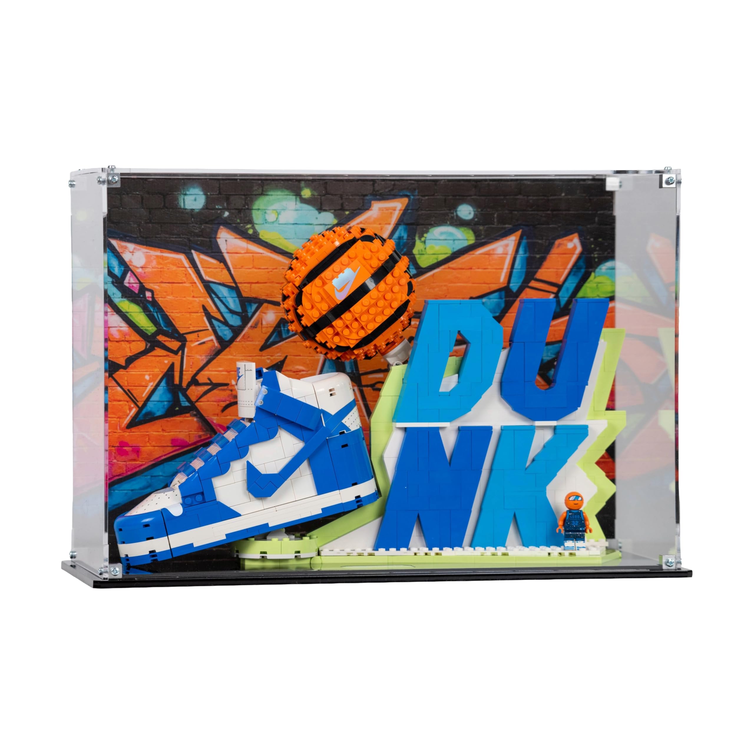 Acrylic Display Case compatible with LEGO® Nike Dunk x Set (43008) (Printed Background)