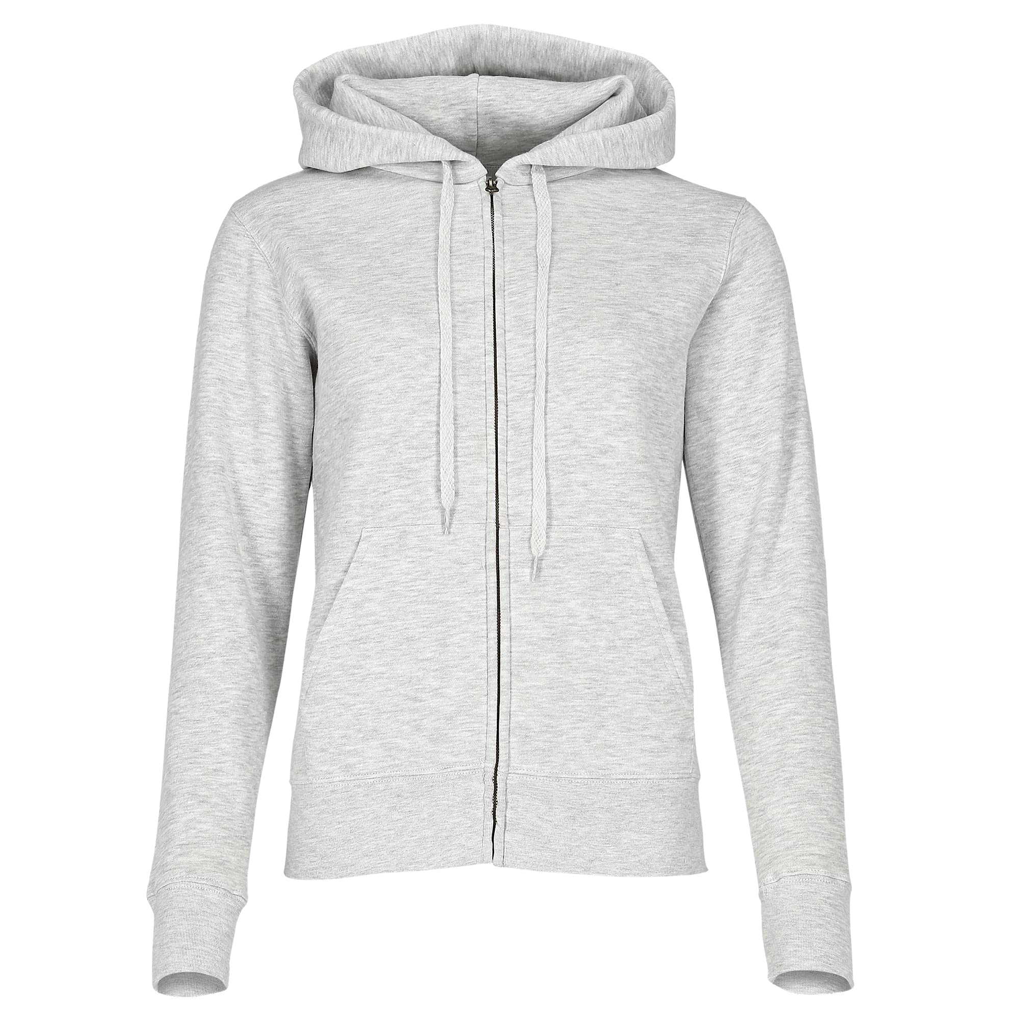 Fruit of the Loom Ladies Lady-Fit Hooded Sweatshirt Jacket (M) (Heather Grey) — image 1
