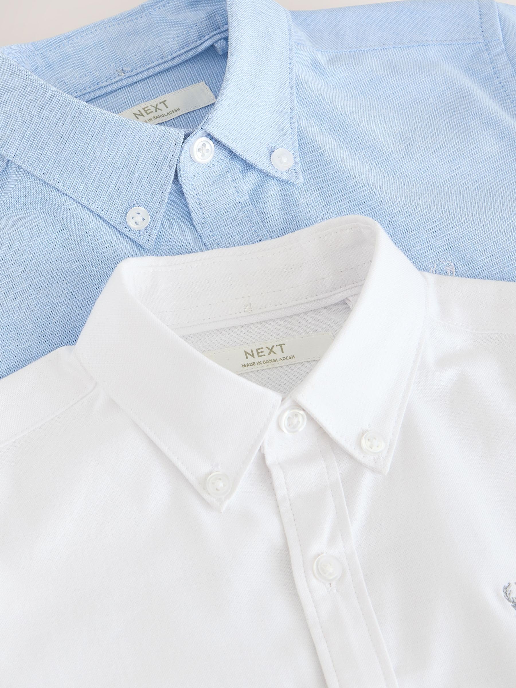 NEXT Niños Pack de 2 Camisas Oxford de Manga Corta con Alto Contenido de algodón