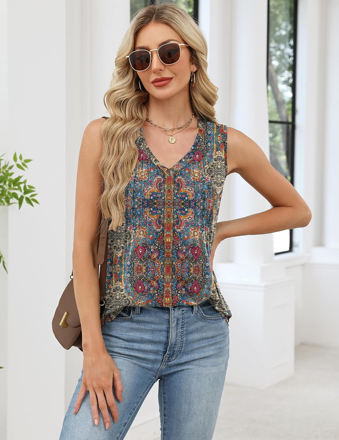 LOMON Tank Tops for Women Loose Fit V Neck Sleeveless Shirts 2026 Fashion Summer Clothes S-3XL - Image 4