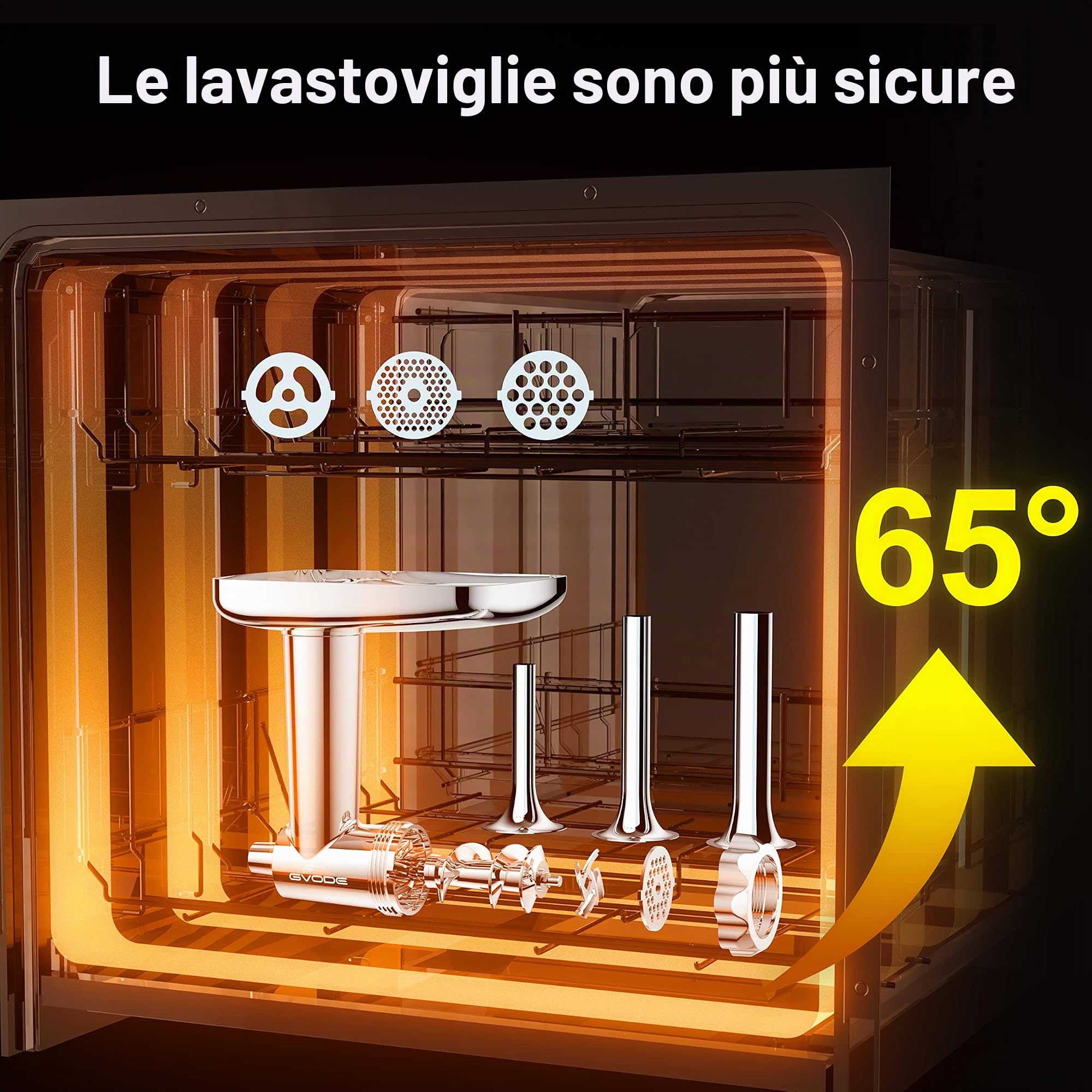 GVODE Accessorio Tritacarne per KitchenAid, Incluso Riempimento Salsicce, Perfetto Accessorio Tritacarne in Acciaio Inox per KitchenAid