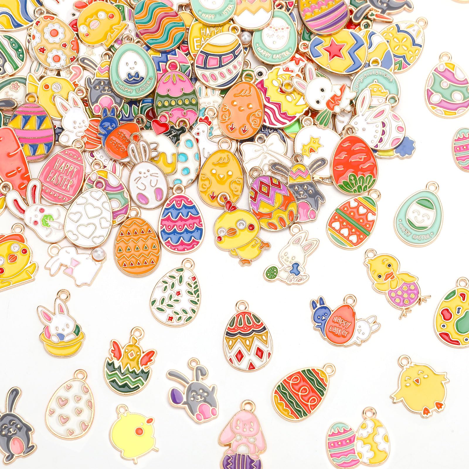 MARFOREVER 120 Pcs Gifts for Women Mom Charms for Jewelry Making, Assorted Gold Enamel Charm Pendants for DIY Necklace Bracelet Making Supplie
