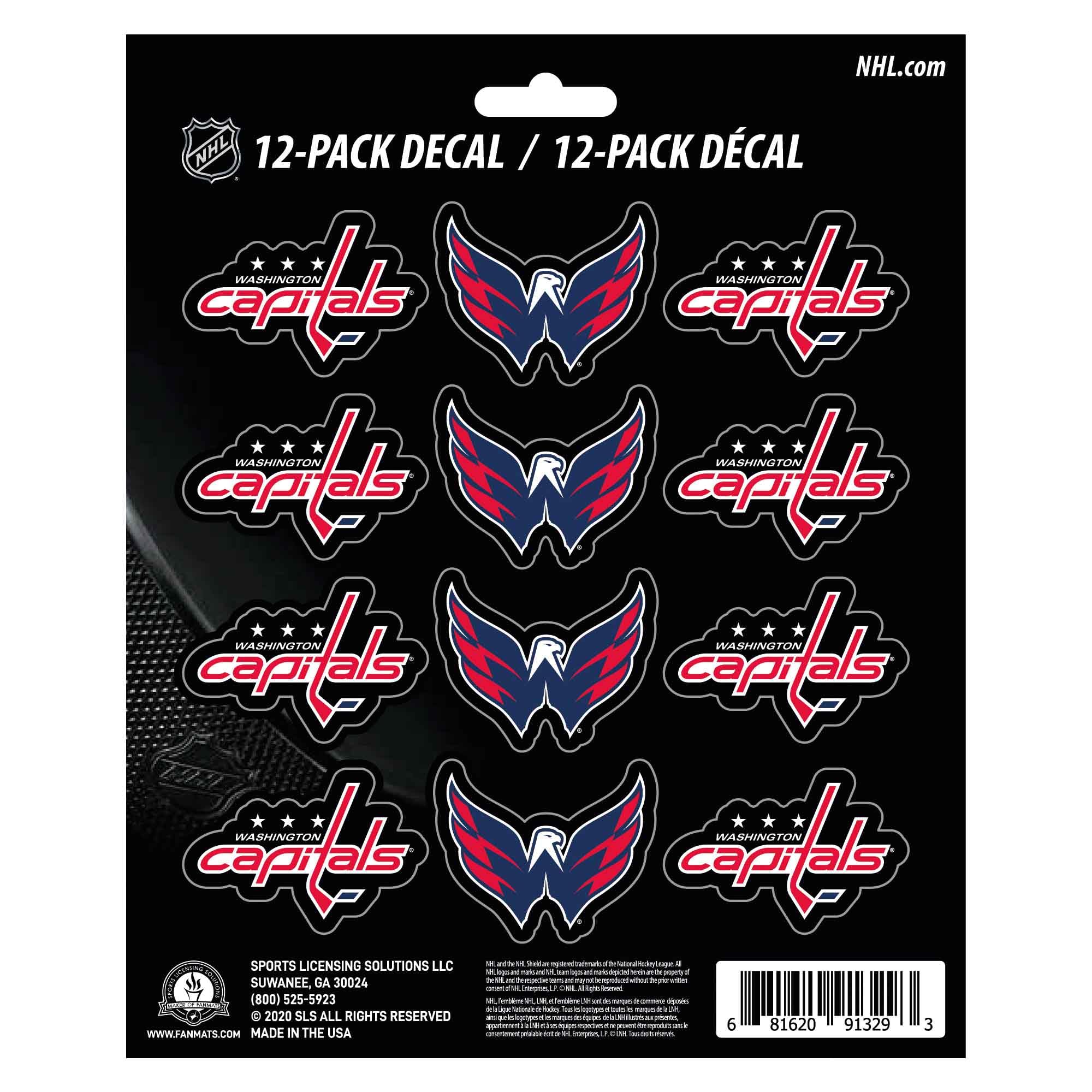 FANMATS 61146 Washington Capitals 12 Count Mini Decal Sticker Pack