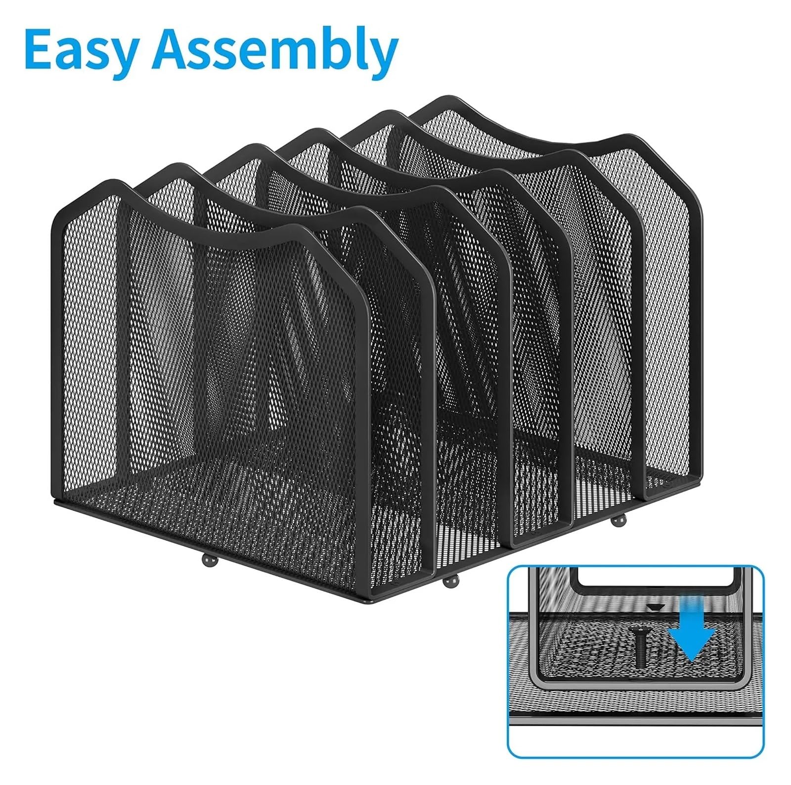 Stehsammler 5-teiliger Mesh-Desktop-Dateisortierer for Bücher und Dokumente im Büro