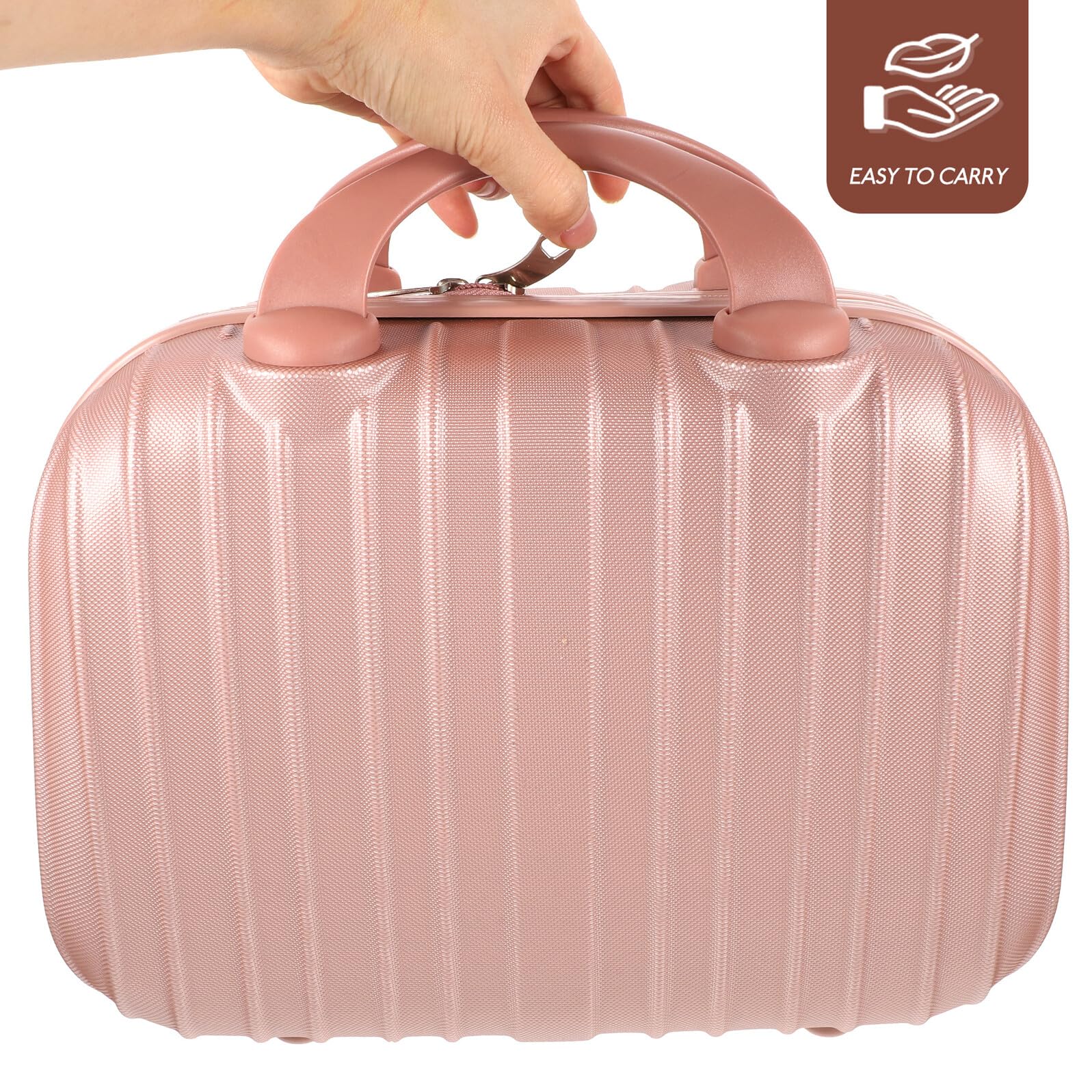 Beauty Case da Viaggio Donna grande capacità in ABS e PC portatile e facile da trasportare P rosa per cosmetici art, per viaggi e uso quotidiano