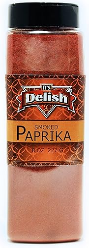 Its Delish - Pimentón ahumado gourmet en polvo, tarro grande, especias a granel de alta calidad, gran sabor y aroma para condimentos