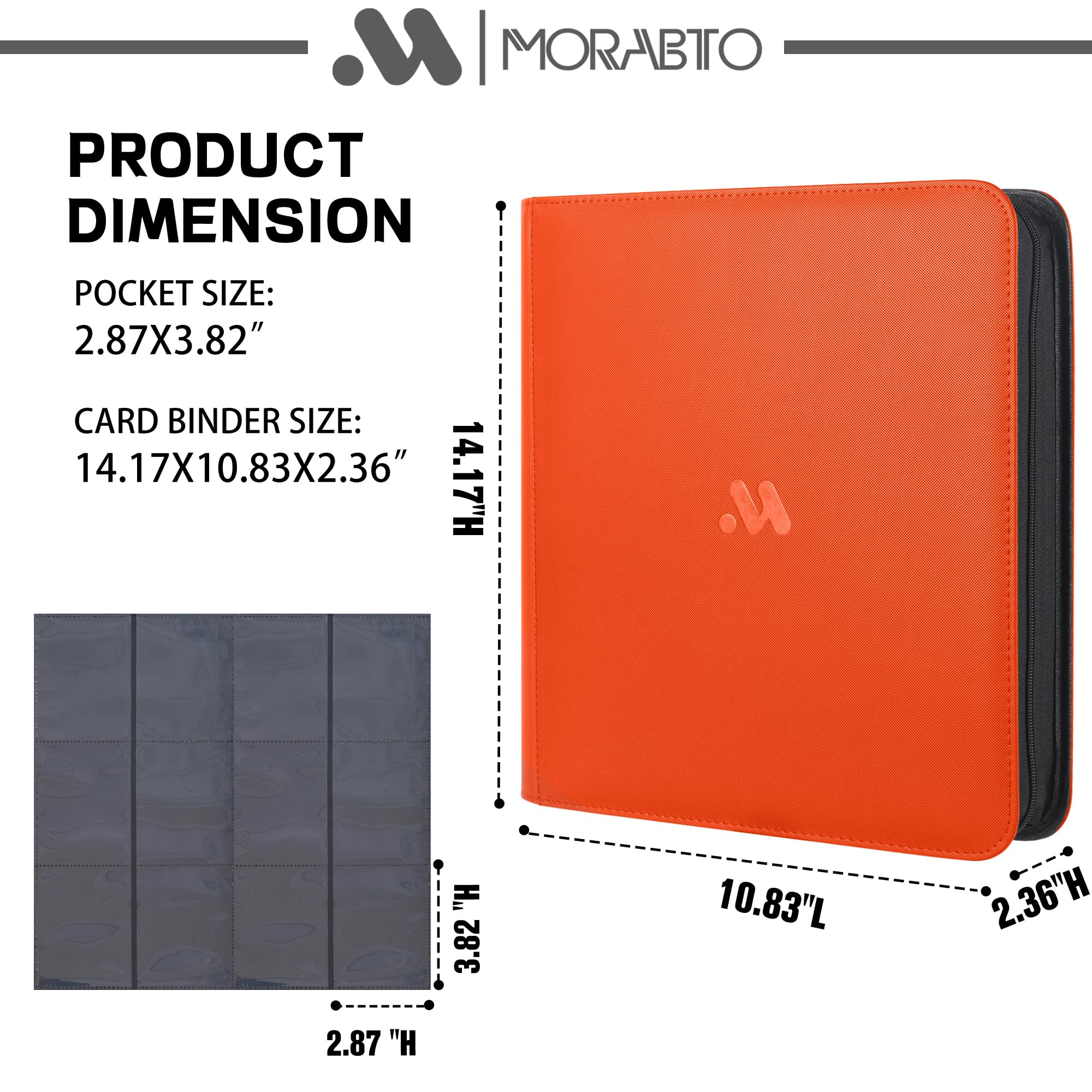 Classeur de cartes à 12 poches, peut contenir jusqu'à 1200 cartes avec 25 pochettes, porte-cartes à fermeture éclair, compatible avec cartes JTC/cartes de jeu/cartes de sport
