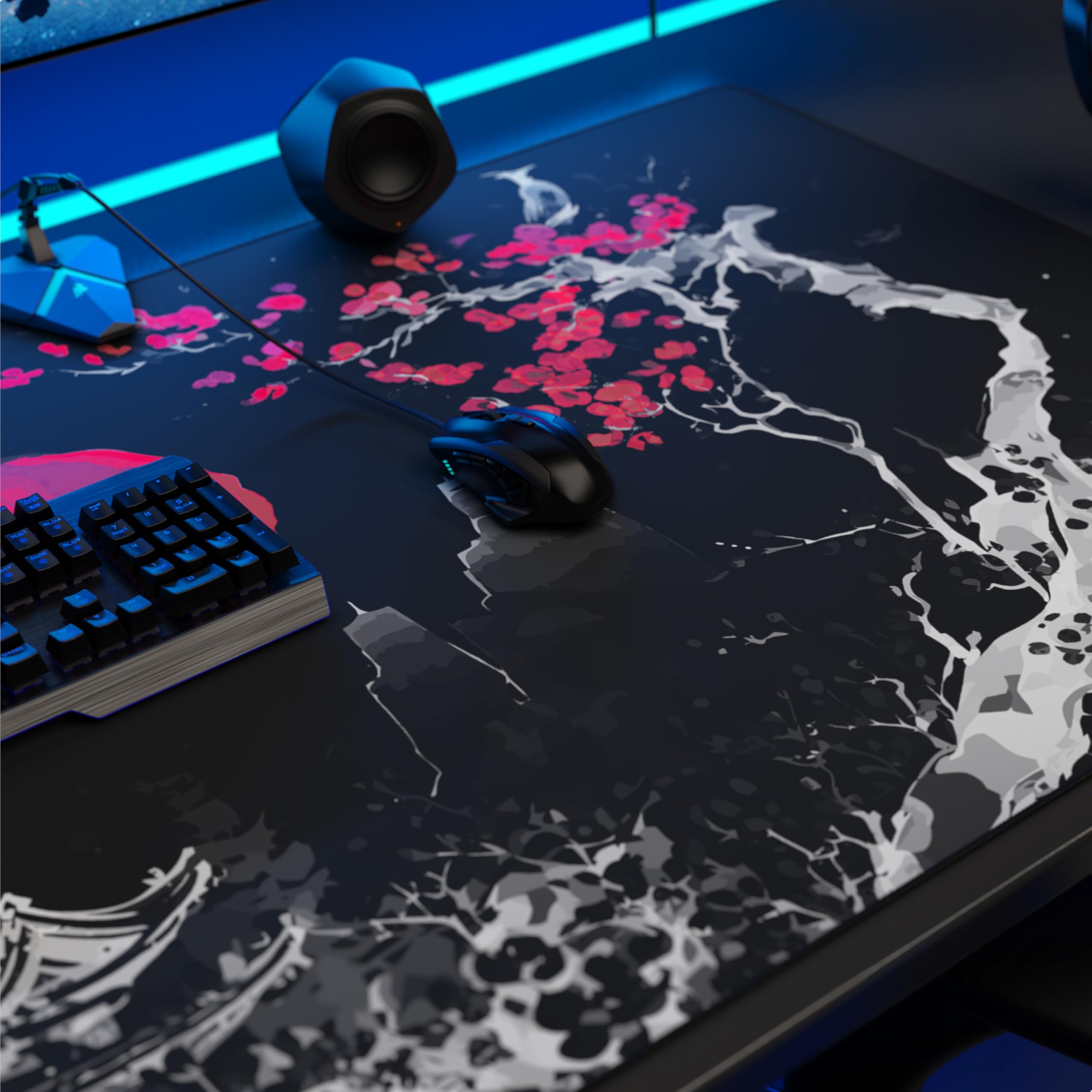 TITANWOLF Tappetino per Mouse XXL 1200 x 600 – Office Mousepad – Controllo preciso del Mouse migliora la velocità e la precisione – Tenuta Stabile – Lavabile – Sottomano per Ufficio e casa