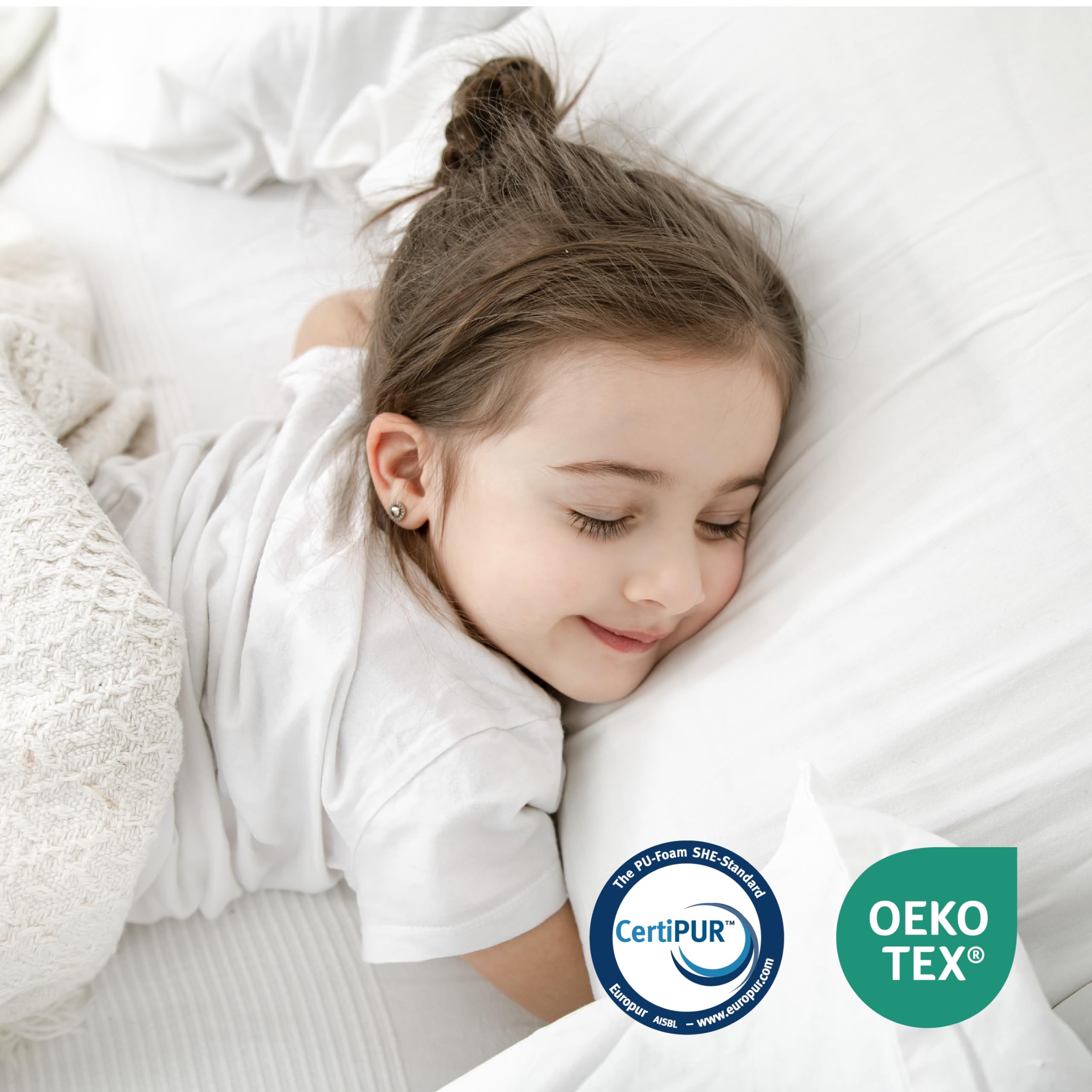 Ego Home Surmatelas 140 x 190 cm, Hauteur 7 cm, avec Mousse de Coupe 7 Zones, certifié Öko-TEX, surmatelas 140 x 190 cm, pour lit à sommier tapissier, Matelas, canapé-lit