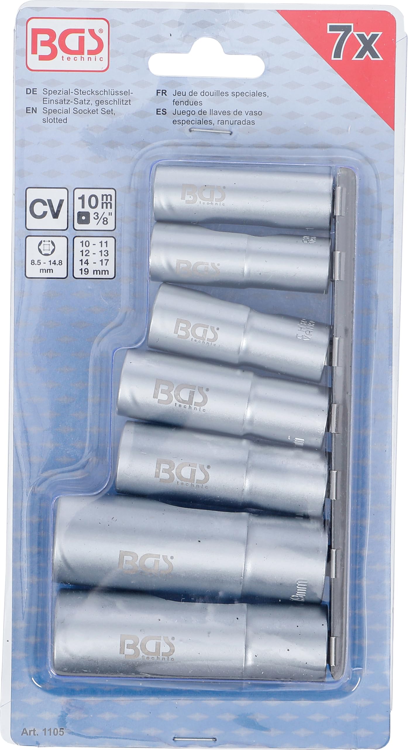 BGS 1105 | Spezial-Steckschlüssel-Einsatz-Satz, geschlitzt | 10 mm