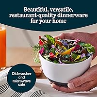 Vista 2 de Libbey Austin - Juego de 4 cuencos de ensalada de porcelana de 28 onzas, color azul basalto