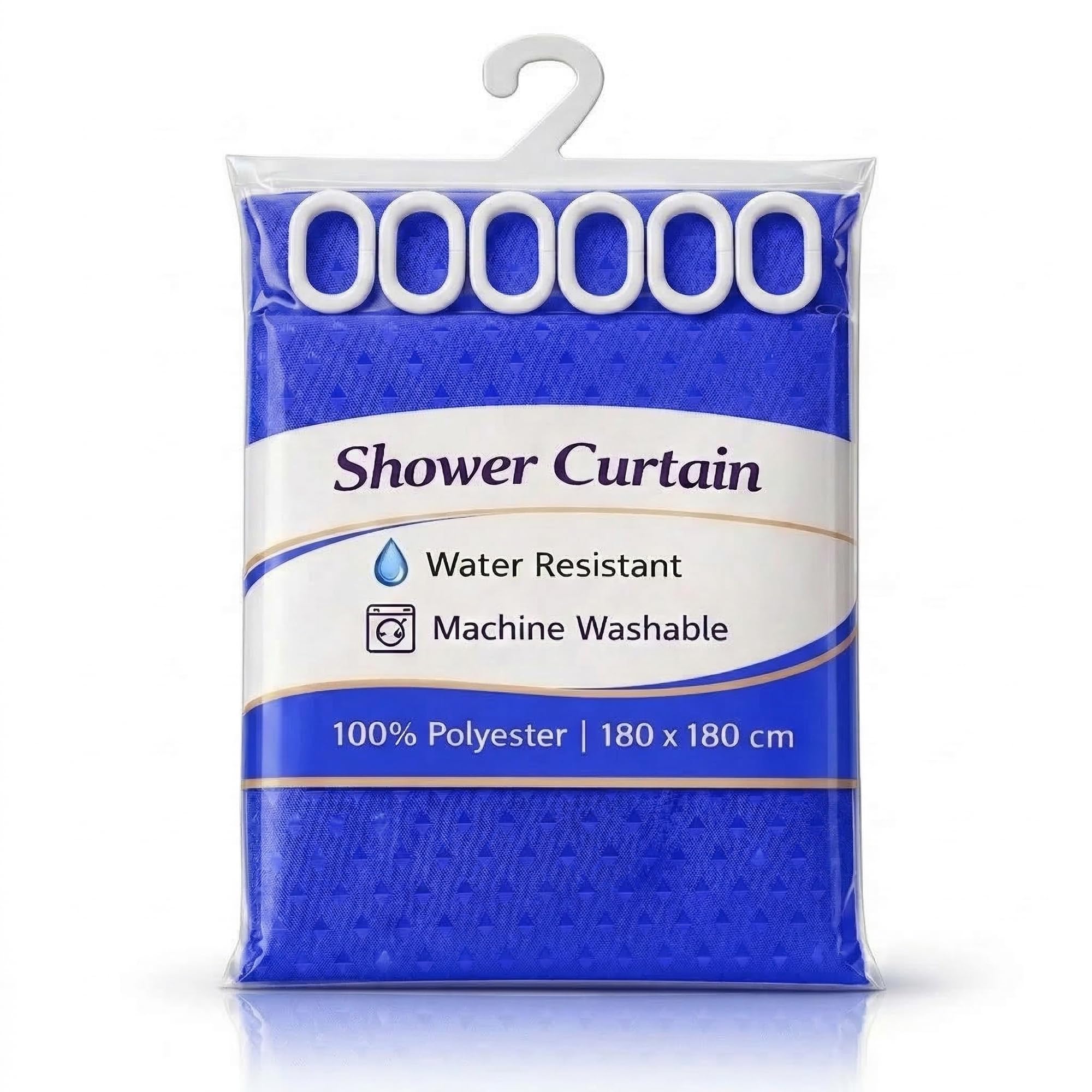 One Best Deal Sapphire Obd Shower Curtain 180 X 180 Cm Waterproof Polyester Fabric Machine Washable Bathroom Curtain Anti Mould Mildew Resistant With 12 Hooks