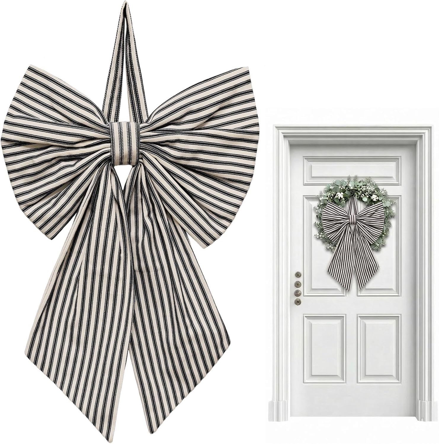 Festival Sash Bow for Front Door, Christmas Ribbon Bows Accessories for Crafting Gift Wrapping Decorations