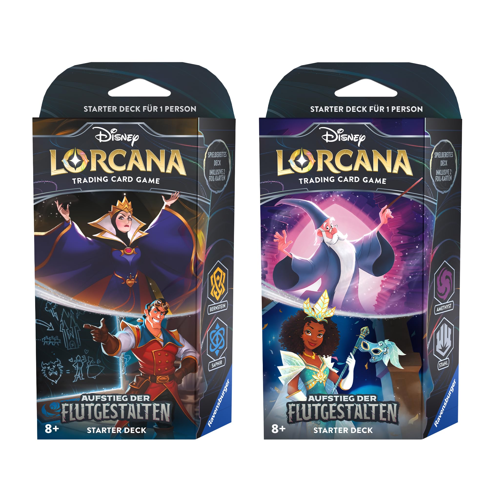Disney Lorcana Trading Card Game: Aufstieg der Flutgestalten - Display mit 8 Starter Decks (Deutsch)
