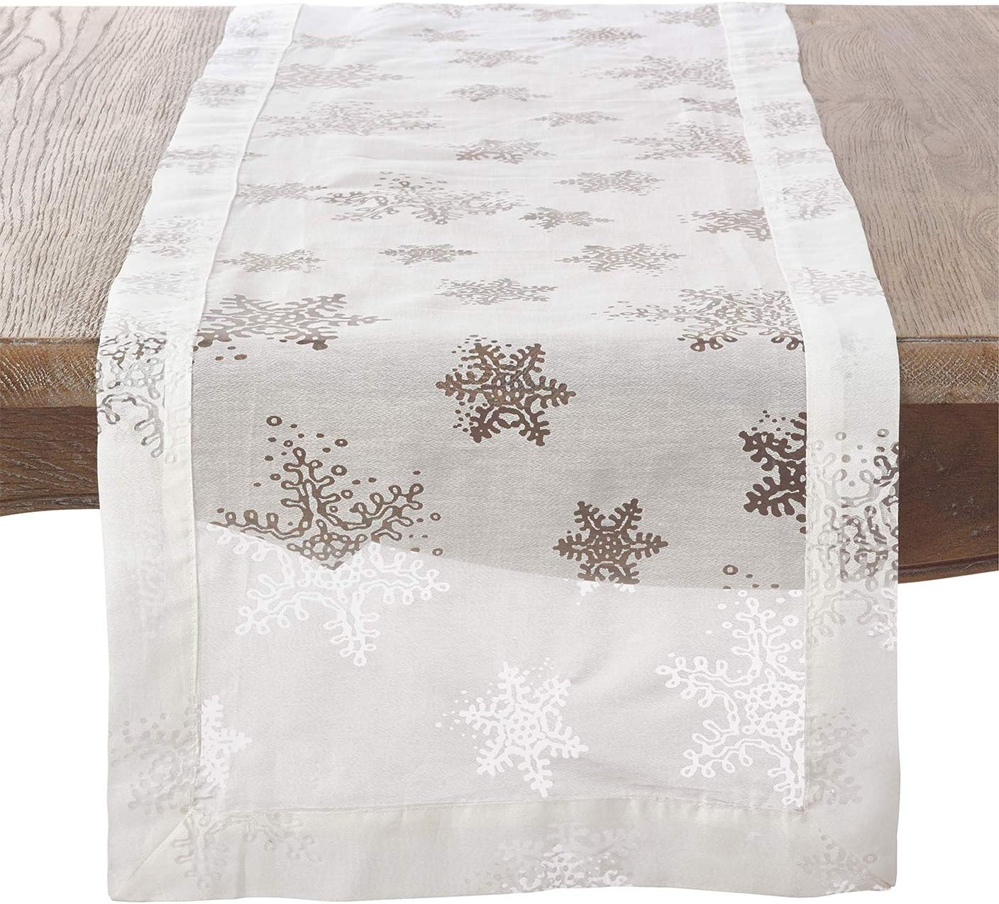 Fennco Styles Burnout Snowflake Holiday Tablecloth