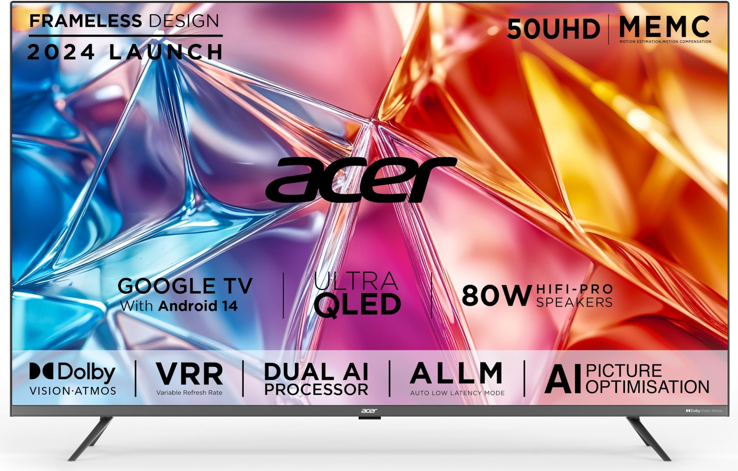 Acer 126 cm (50 inches) Super Series 4K Ultra HD Smart QLED Google TV ...