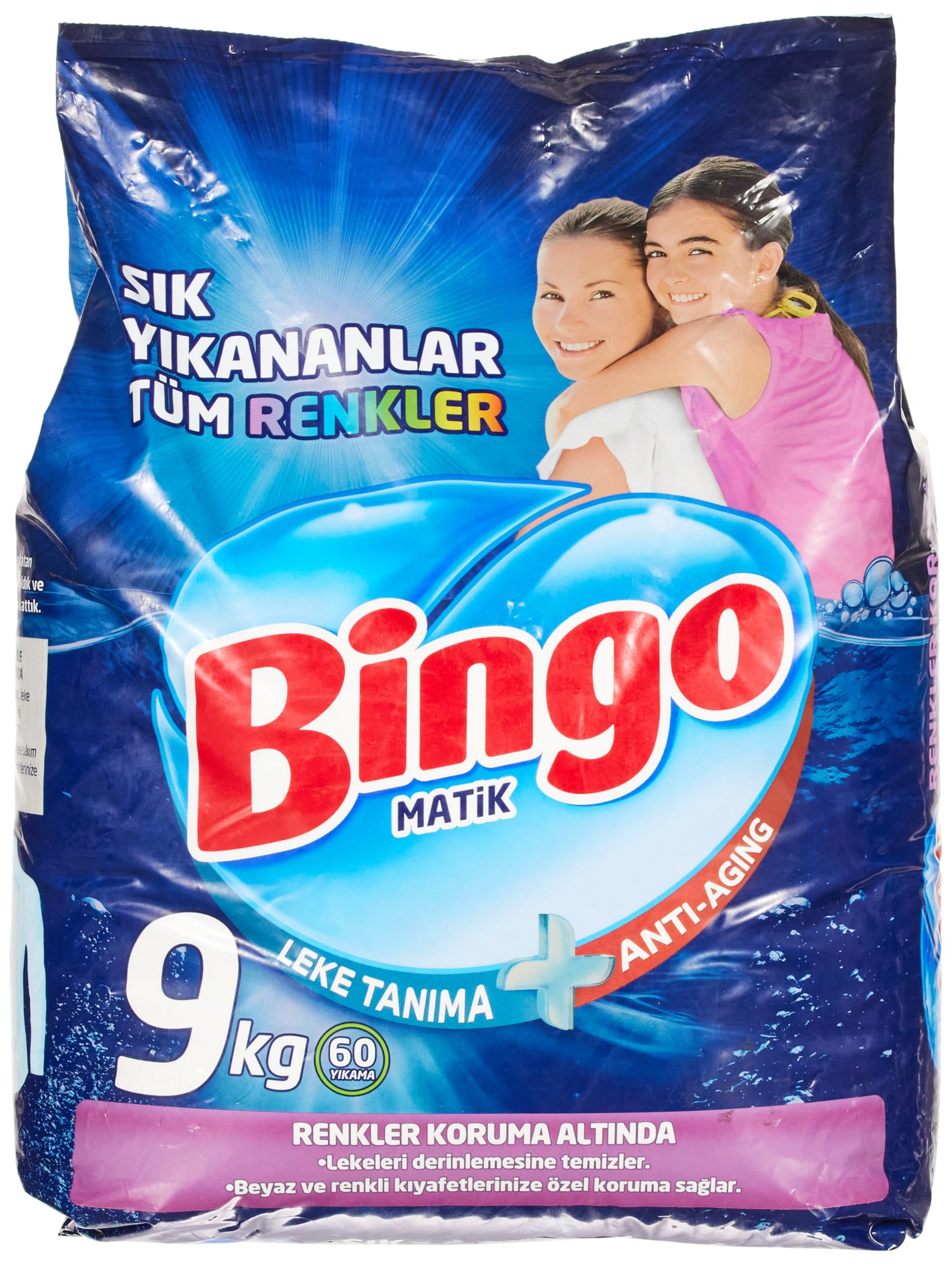Bingo Matik Sık Yıkananlar 60 Yıkama Toz Çamaşır Deterjanı (1 x 9 kg)