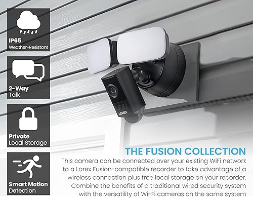 Miniatura 3 de Lorex Cámara de reflector Wi-Fi 2K con LED ajustables, detección de movimiento inteligente, conversación de 2 vías, visión nocturna a color, color