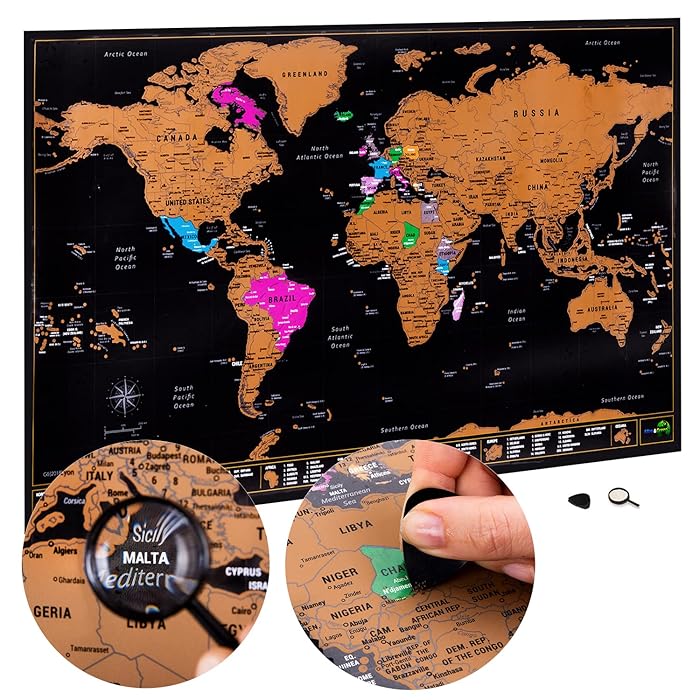 Buy Scratch Off World Map with all U.S States Large 70 x 42cm Ultra