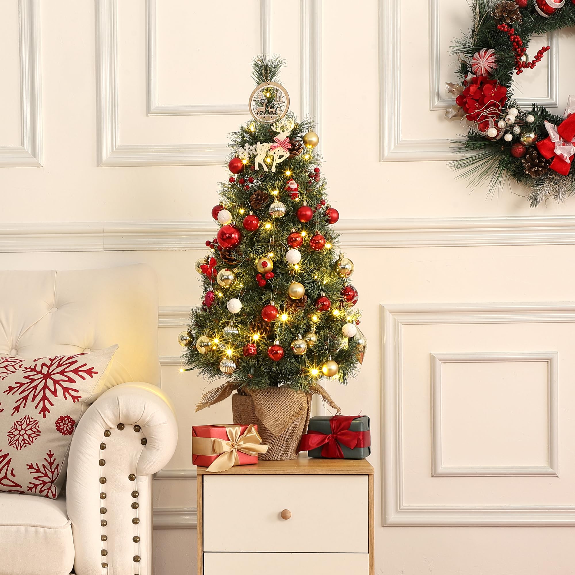 Albero Di Natale Artificiale Da 90 Cm, Con 78 Luci, Funzionamento A Batteria Pre 516258