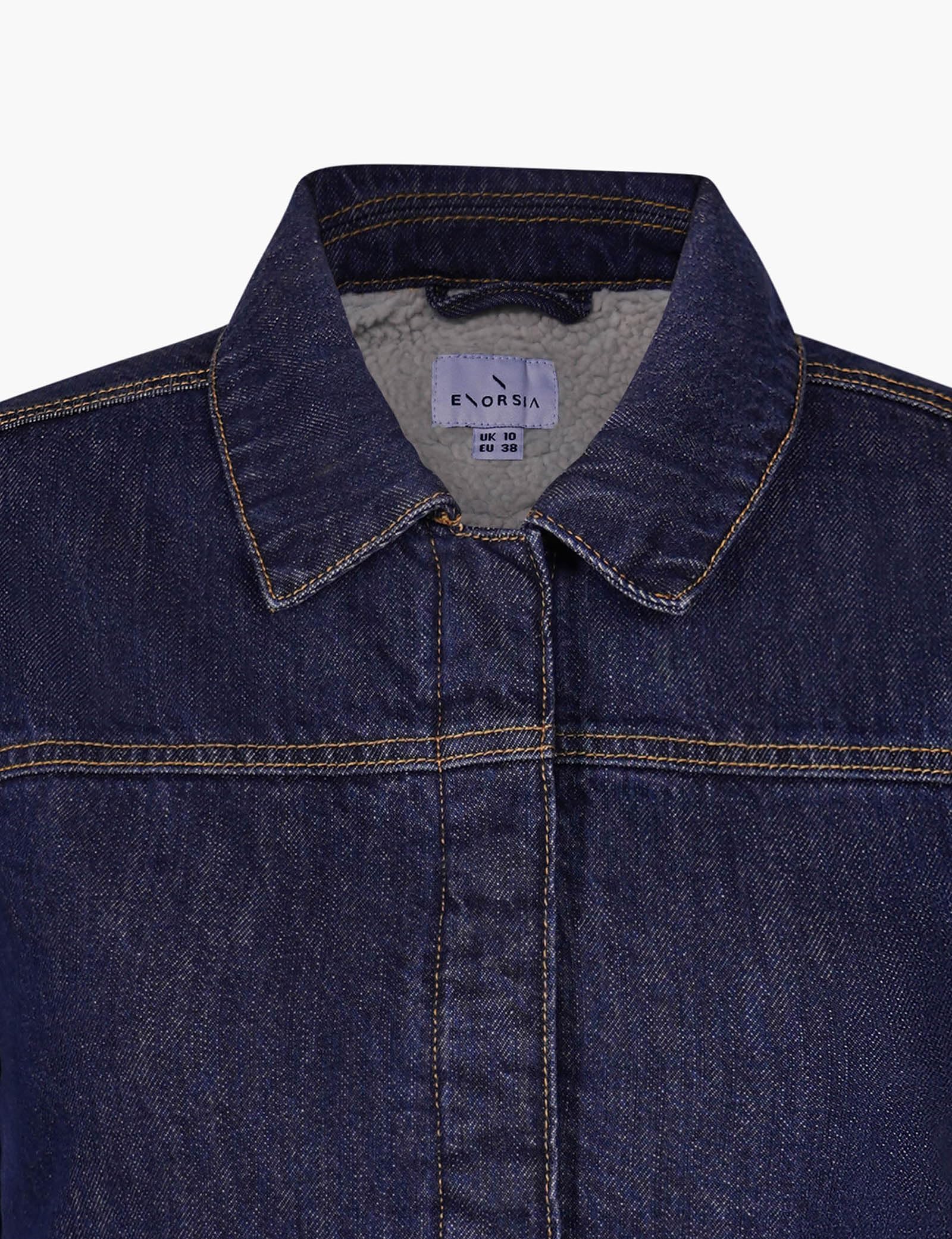 Chaqueta de mezclilla para mujer con forro Borg, ajuste holgado con forro de sherpa, cinturón ajustable, cierre de botón a presión y bolsillos con solapa, capas elegantes para climas fríos