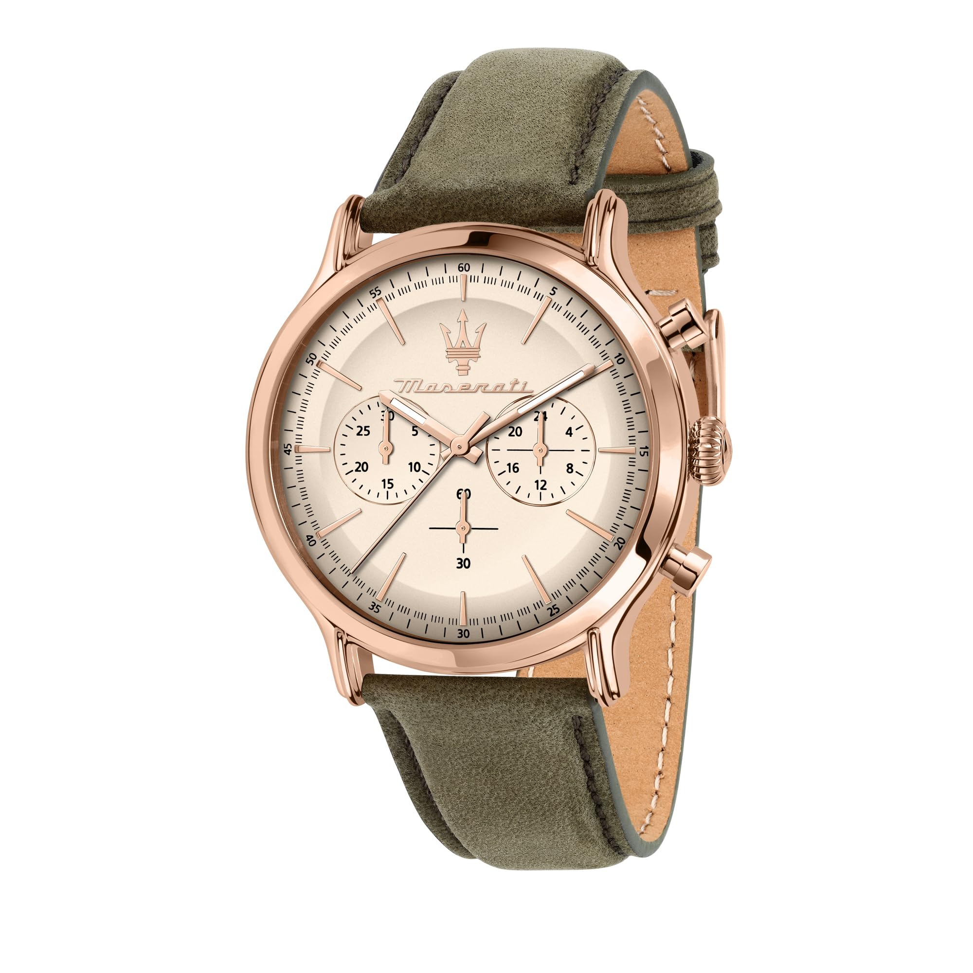 MaseratiReloj de Hombre, Cronógrafo, Analógico, Correa de Piel, Resistente al Agua, Colección Vintage, Regalo para Hombre - R8871633007