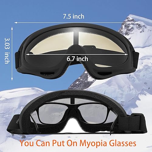Miniatura 2 de Lelinta Gafas de esquí, gafas de snowboard, gafas de esquí, gafas de nieve, gafas de motocicleta para hombres, mujeres y jóvenes