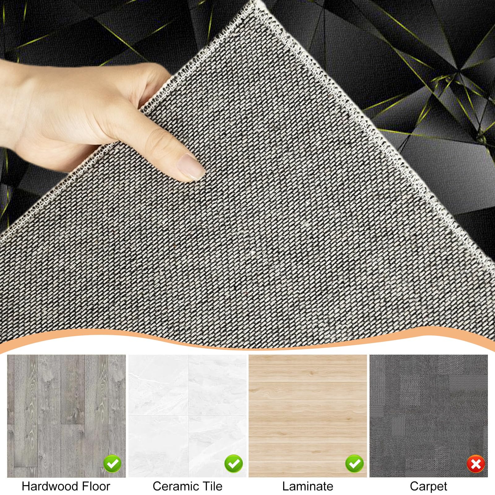 Alfombra Silla Gaming, Alfombrilla para Silla de Oficina, Protector Suelo Silla Ruedas, Alfombrilla Protectora para Suelos para Suelos Duros, Tapete de Protección de Madera 100 x 120 cm