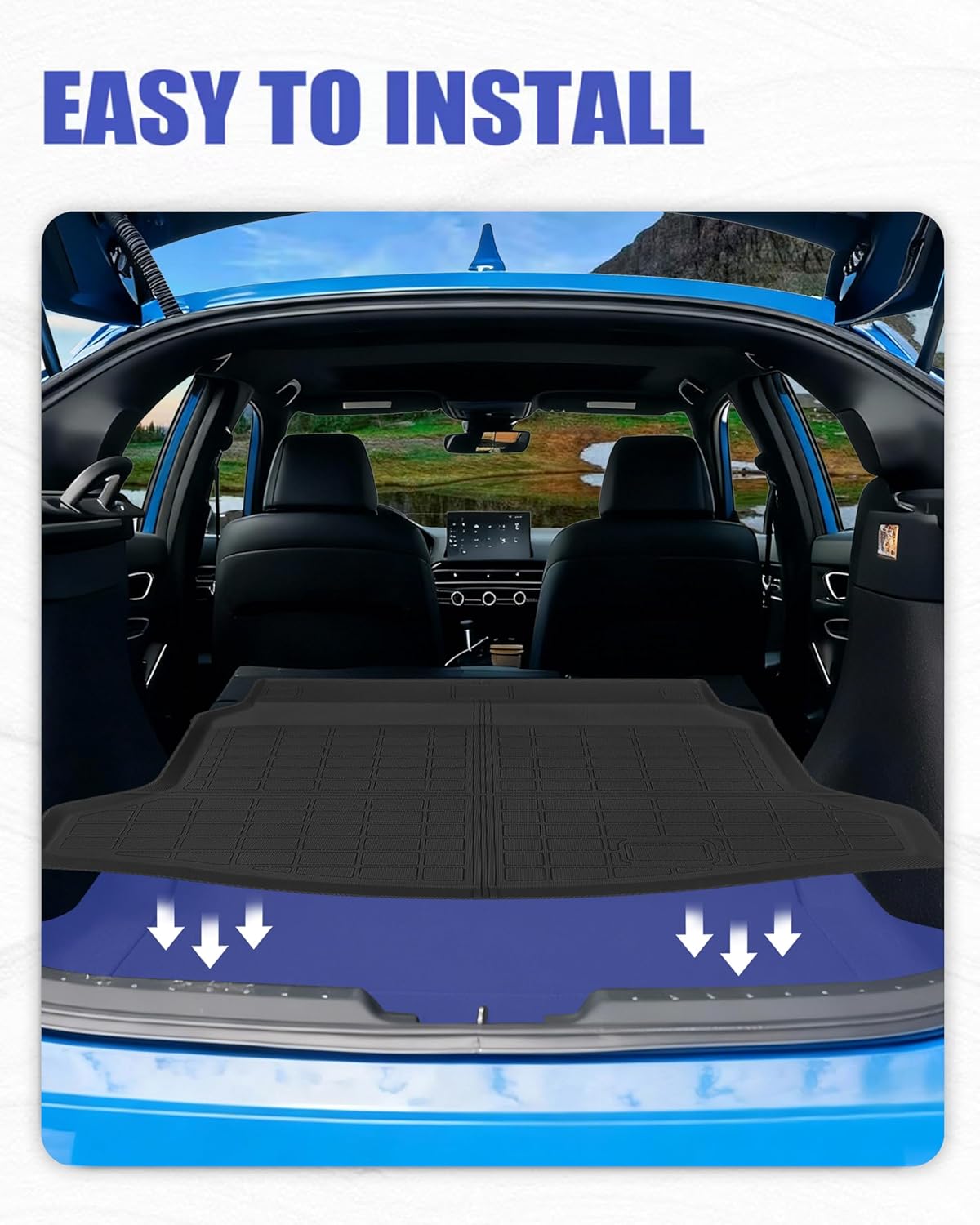 Trunk Mat for Honda Civic Hatchback Accessories 2022-2026 All Weather Cargo Liner Rear Trunk Mat Pet Mat