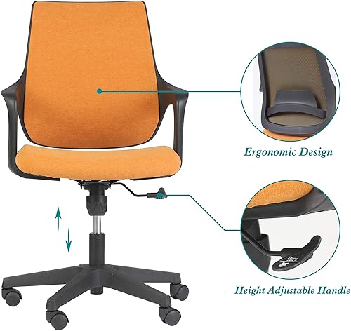 Miniatura 6 de KARMAS PRODUCT Silla de escritorio de oficina con respaldo medio ajustable en altura con respaldo abrazable, silla ergonómica giratoria con asiento