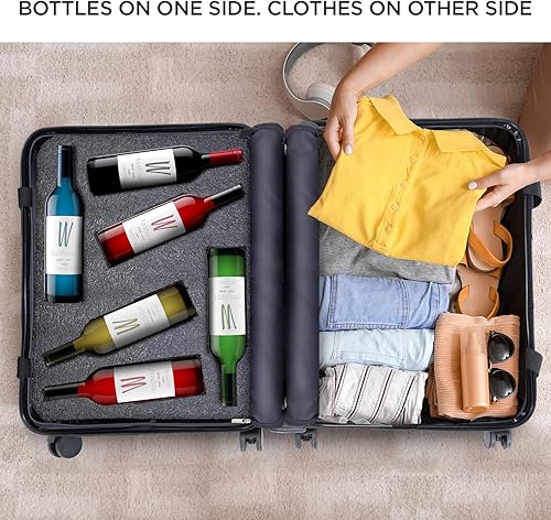 Miniatura 3 de boldworks Maleta de vino para aviones, bolsa de viaje de vino con 12 botellas, equipaje de vino con cerradura aprobada por la TSA e insertos de