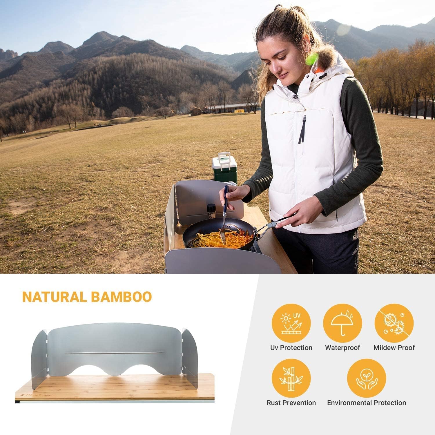 KingCamp Shower Tent Outdoor Shower Tents Portable Shelter Changing Room Shower Privacy Shelter with Portable Camping Kitchen Station with Storage Organizer Folding Cooking Table for BBQ,Party : Sports & Outdoors