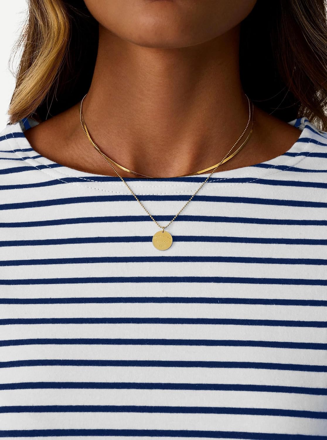 LilyCoco Womens Striped Long Sleeve Shirt Boat Neck Tops Breton Loose Fit Tshirt - Image 6