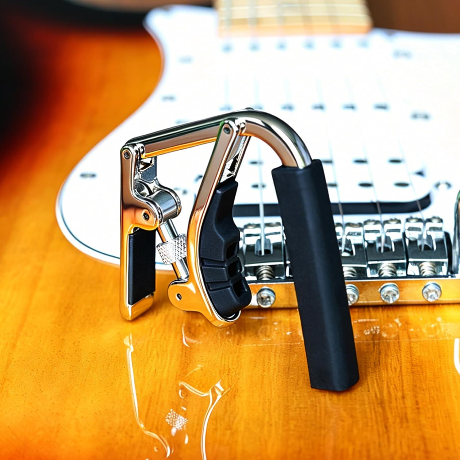 Guitar Capo Adjustable for Acoustic Electric Guitars, Chrome Color