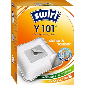 Y 101 EcoPor Staubsaugerbeutel 4 Beutel f r einige Grundig Privileg Severin Staubsauger 999% Filterung von Hausstaub & allergenem Feinstaub